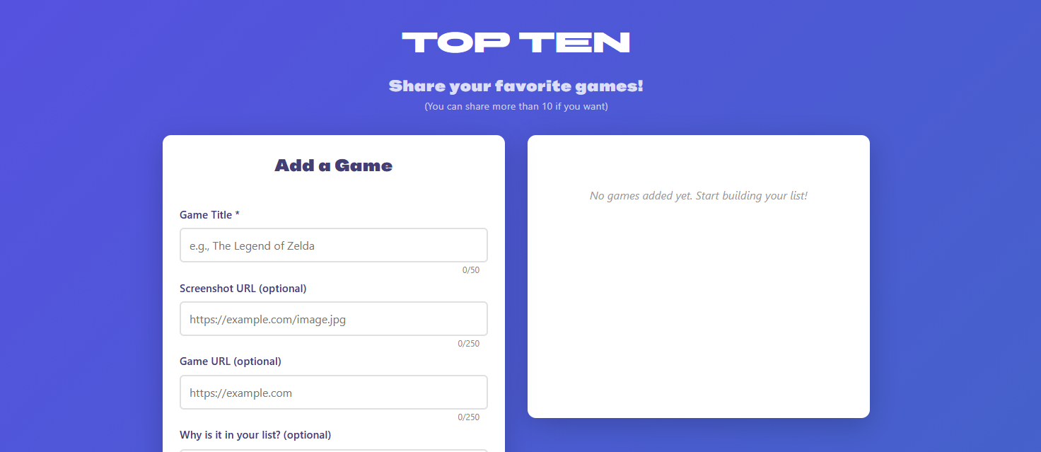TopTen screenshot
